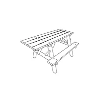 Contoured Comfort 6' Ada Log Picnic Table Attached Benches
