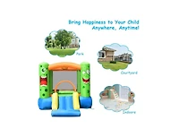 Akiudex Inflatable Bounce House with Slide Basketball Rim and Carrying Bag