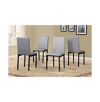Roundhill Furniture Citico 5-Pc Dinette Set with Laminated Faux Marble Top and 4 Gray Chairs