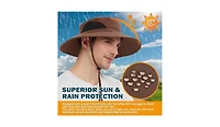 Multijoy Wide Brim Sun Hat, Upf 50+ Uv Protection Waterproof Packable Bucket Hat for Men & Women