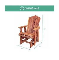 American Furniture Classics Cedar Adirondack Glider W Gliding Ottoman