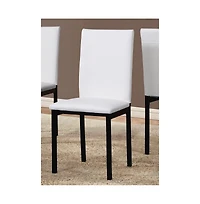Roundhill Furniture Citico 5-Pc Dinette Set with Faux Marble Top, White Table with White Chairs