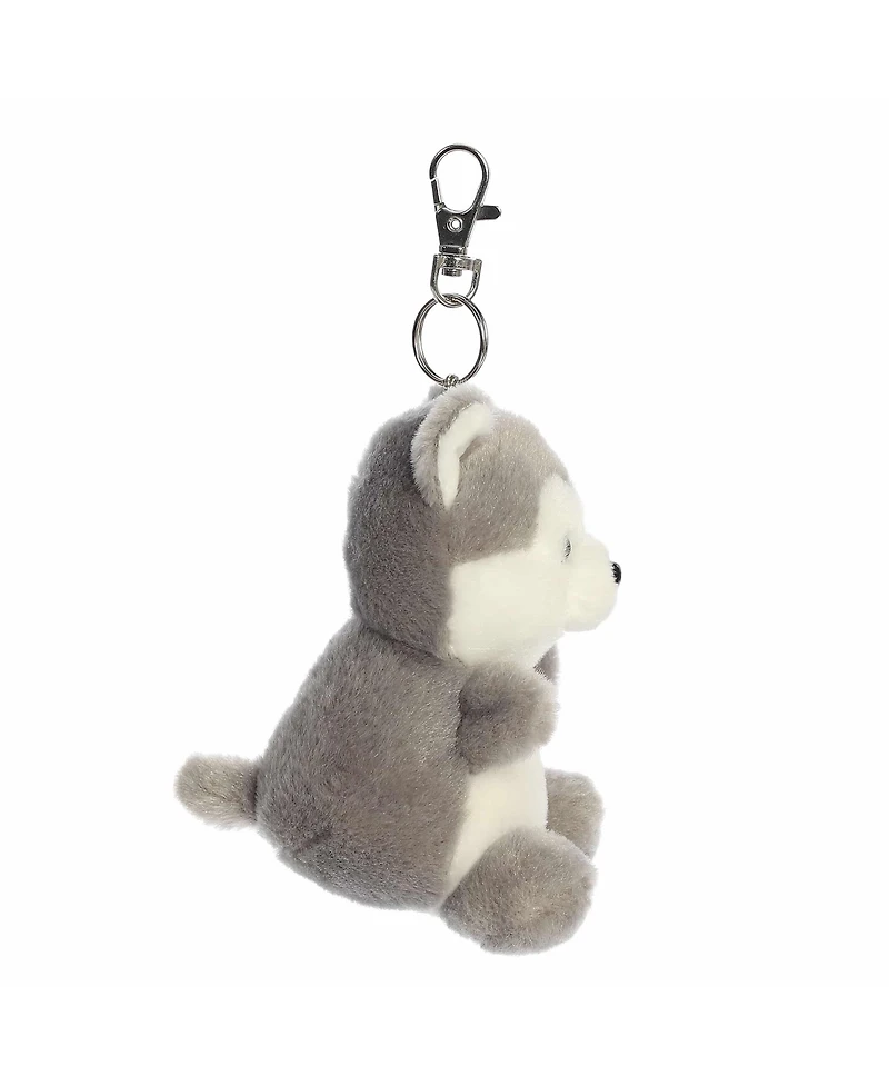 Aurora Mini Busky Husky Palm Pals Adorable Clip-On Gray 4"