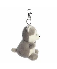 Aurora Mini Busky Husky Palm Pals Adorable Clip-On Gray 4"