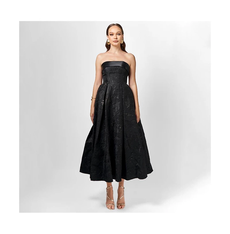 Bariano Women's Alanna Jacquard A Line Midi
