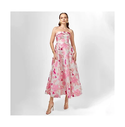 Bariano Women's Alanna Jacquard A Line Midi