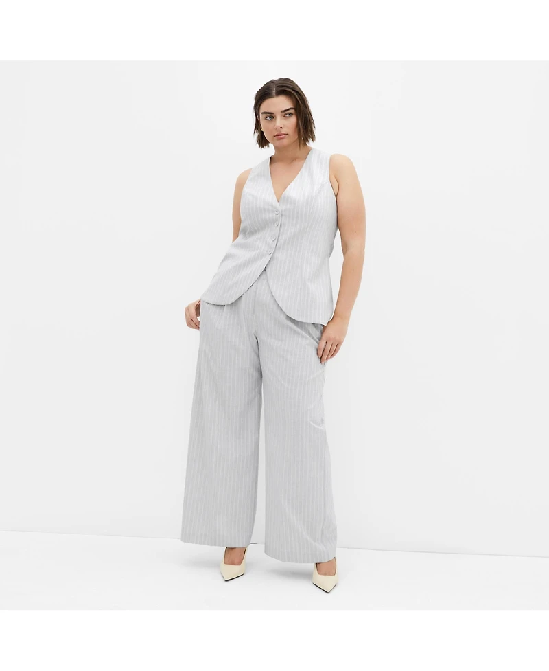 City Chic Plus Jaz Print Vest