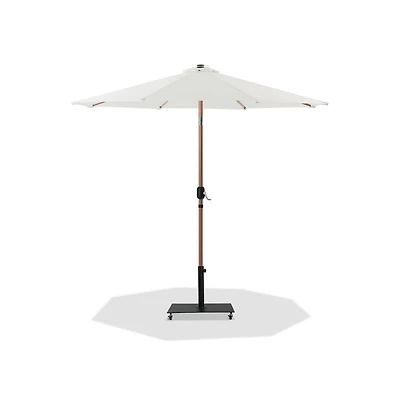 Meridian Furniture Fiji White Fabric / Matte Black Aluminum Patio Umbrella with Base Sets