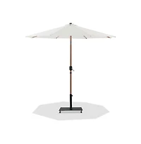Meridian Furniture Fiji White Fabric / Matte Black Aluminum Patio Umbrella with Base Sets