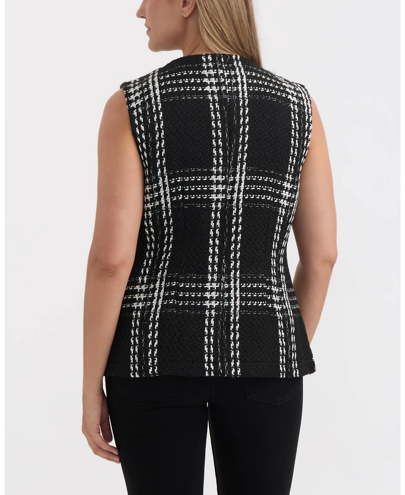 Ellen Tracy Women's Long Fitted Vest with Pockets