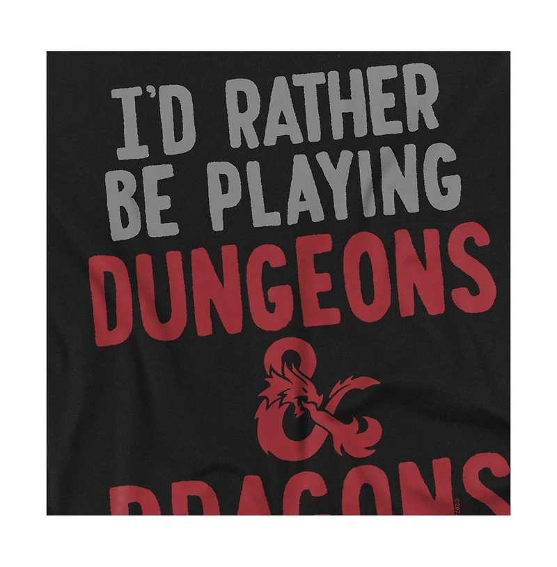 Logovision Men's Dungeons And Dragons Rather Be Playing Dd T-Shirt