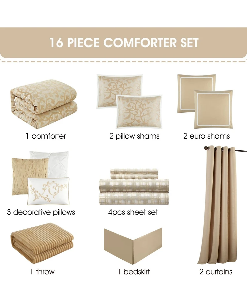 Stratford Park Johnella Scroll 16-Pc. Comforter Set
