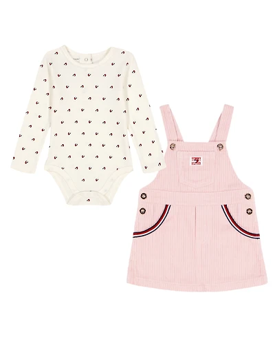 Tommy Hilfiger Baby Girls 2-Piece Bodysuit and Jumper Skirtall Set