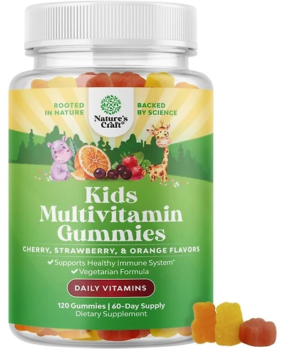 Nature's Craft Kids Multivtamins Gummies, Assorted Fruit Flavors, Nature's Craft, 120ct
