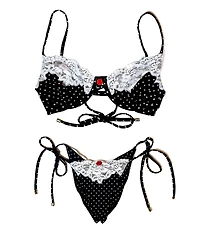Beach Bunny Swimwear Women's Polka Dot Lace Underwire Bikini Top