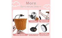 14 Inch Kids Retro Bike with Adjustable Height and Basket for Ages 3-5