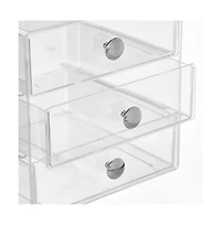 iDesign Stackable 3-Drawer Vanity Makeup Organizer - Set of 2 Clear