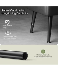 gaomon Storage Ottoman Bench, Mid-Century Modern Synthetic Leather, Black, Safety Hinges, Loads 680 lbs, Entryway & Bedroom