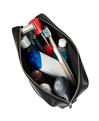Cole Haan Men's Two Tone Top Zip Leather Toiletry Bag