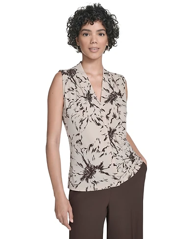 Calvin Klein Women's Petite Printed Sleeveless Cami Top