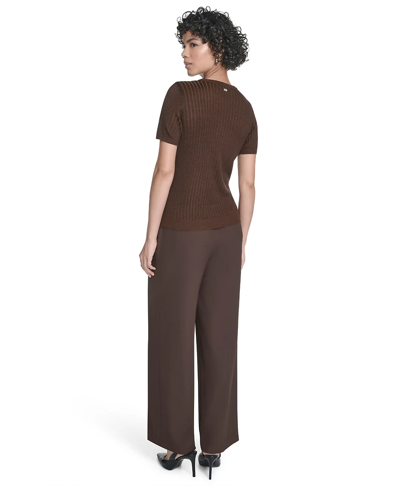 Calvin Klein Petite Short Sleeve Knit Sweater