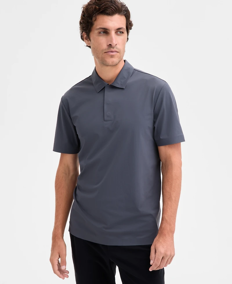 Alfani Men's Laser Cut Short Sleeve Performance Polo Shirt, Exclusively at Macy's