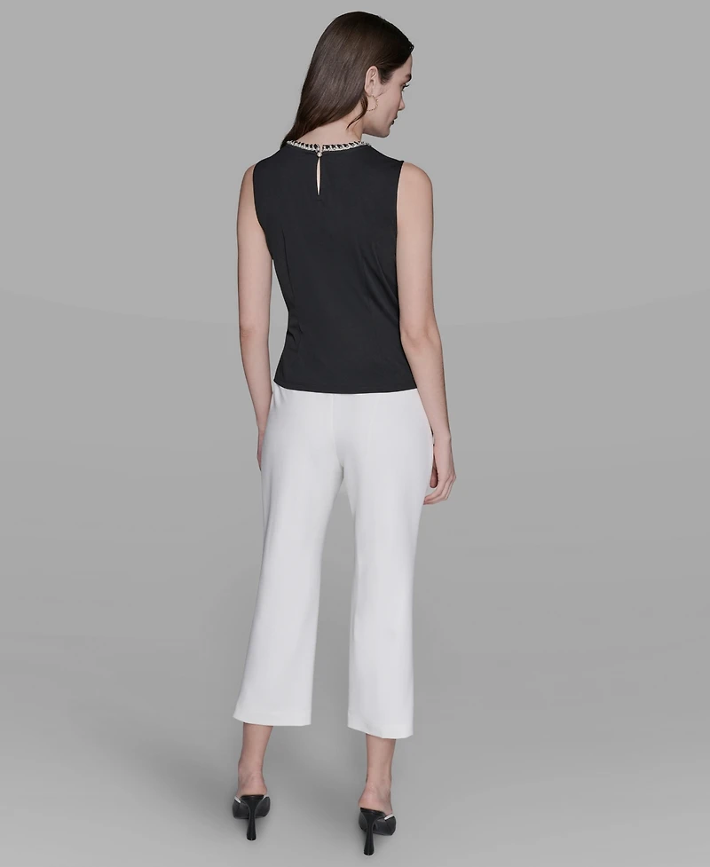 Karl Lagerfeld Paris Women's Embellished Pleated Top