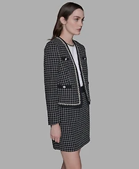 Karl Lagerfeld Paris Women's Embellished Tweed Jacket