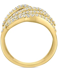 Effy Diamond Round & Baguette Multirow Diagonal Ring (1-3/8 ct. t.w.) in 14k Gold
