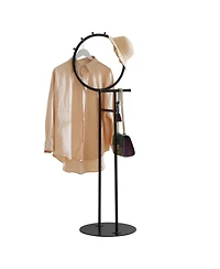 Kings Brand Furniture Cheska Suit Valet Stand with Circular Frame Perfect for Bedrooms & Entryways