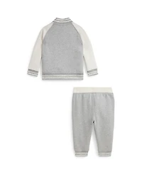 Polo Ralph Lauren Baby Boys Seasonal 2-Piece Fleece Knit Baseball Jacket and Joggers Set