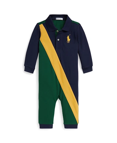 Polo Ralph Lauren Baby Boys Big Pony Cotton Mesh Long Sleeves Coverall