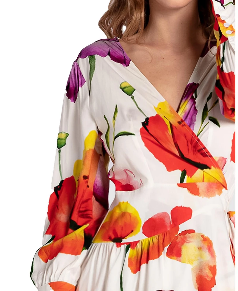 Belle & Bloom Women's The Dancer Longsleeve Mini Wrap Dress