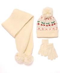 InMocean Big Girls 3-Piece Hat, Gloves, and Scarf Set