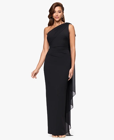 Xscape Women's One Shoulder Sash Dress