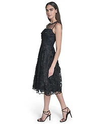 Eliza J Women's Crew Neck Illusion Midi Dress