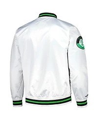 Mitchell & Ness Men's White Austin Fc City Full-Snap Satin Jacket