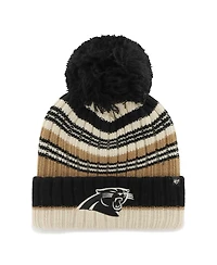 '47 Brand Women's Natural Carolina Panthers Barista Cuffed Knit with Pom Hat