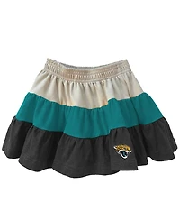 Wes & Willy Girls Toddler Teal/Black Jacksonville Jaguars Sleeveless Full-Zip Hoodie and Skirt Set