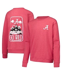Wes & Willy Big Boys and Girls Crimson Alabama Tide Tri-Blend Go Wild Pullover Sweatshirt