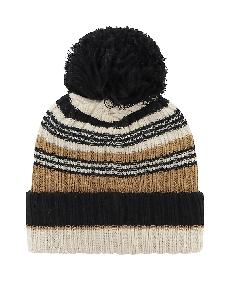 '47 Brand Women's Khaki Wisconsin Badgers Barista Cuffed Knit with Pom Hat