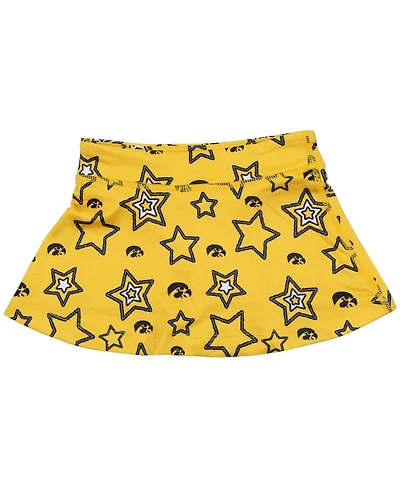 ZooZatz Girls Toddler Gold Iowa Hawkeyes Star Flowy Skort