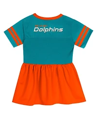 Outerstuff Girls Toddler Aqua Miami Dolphins Stadium Lights Fashion Jersey Dress