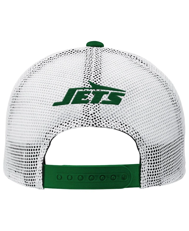 Outerstuff Big Boys and Girls Green New York Jets Core Lockup Trucker Adjustable Hat