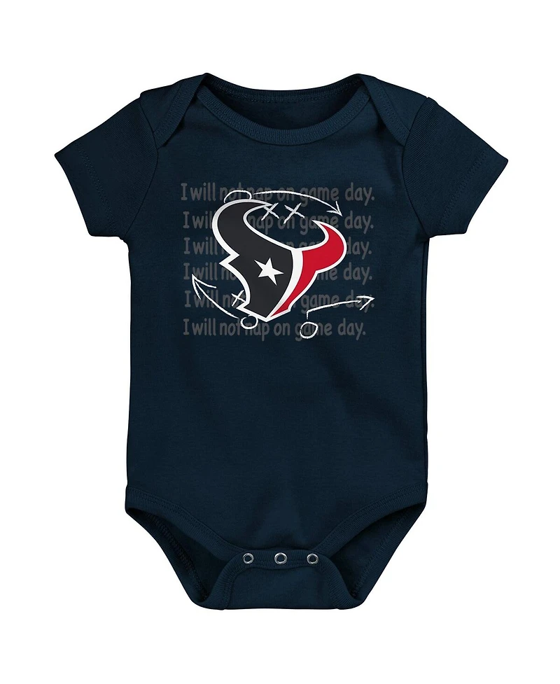 Outerstuff Baby Boys and Girls 3-Pack Houston Texans Team Starter Bodysuit Set