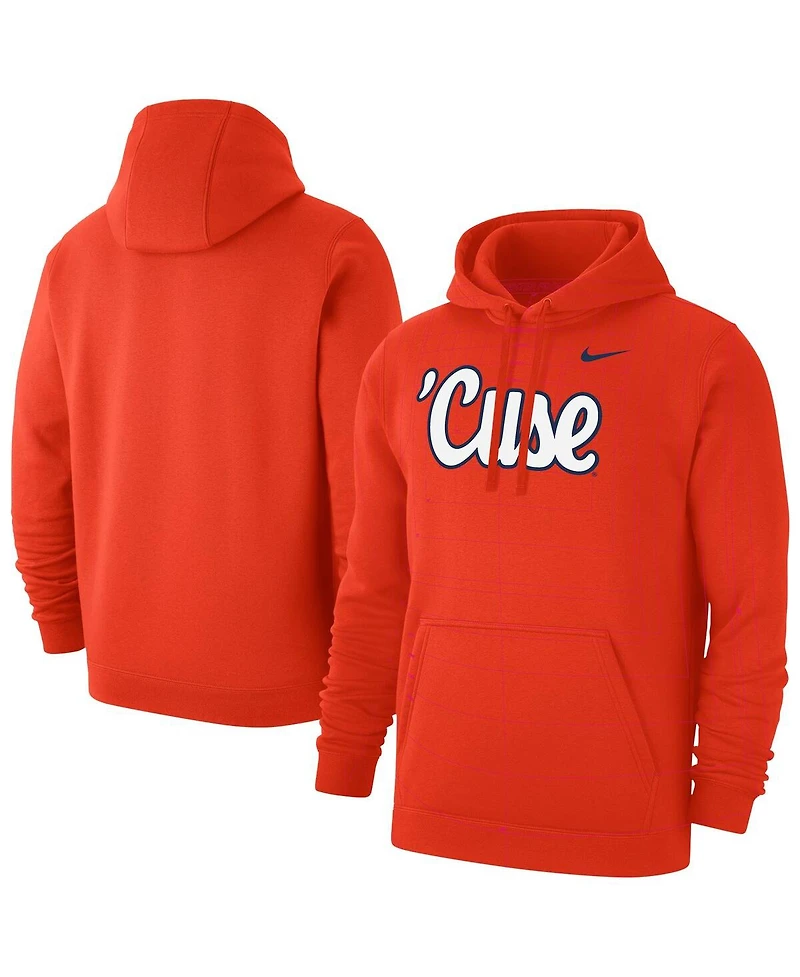 Nike Men's Orange Syracuse Script Club Pullover Hoodie