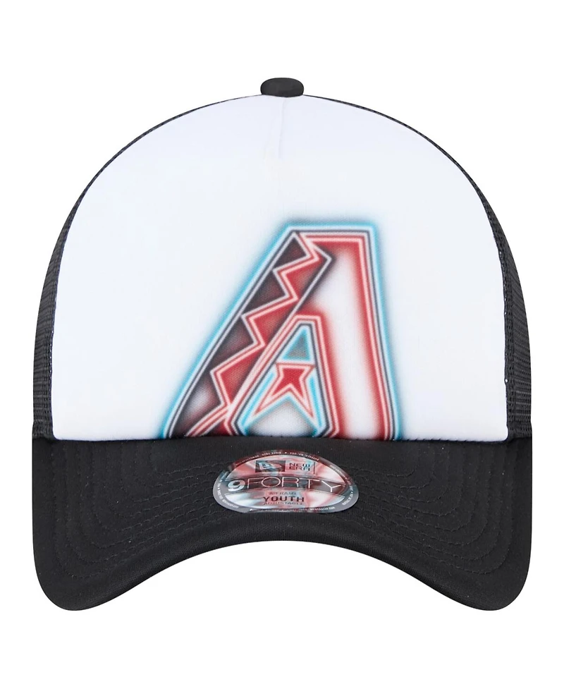 New Era Toddler White/Black Arizona Diamondbacks Painted A-Frame 9FORTY Trucker Adjustable Hat