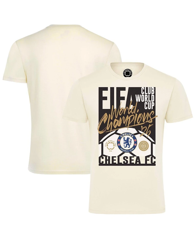 Sportiqe Men's and Women's Natural Chelsea 2025 Fifa Club World Cup Champions T-Shirt