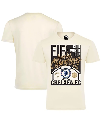 Sportiqe Men's and Women's Natural Chelsea 2025 Fifa Club World Cup Champions T-Shirt