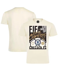 Sportiqe Men's and Women's Natural Chelsea 2025 Fifa Club World Cup Champions T-Shirt